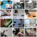 Collage van verschillende toepassingen van diamantschijven op diverse materialen.
