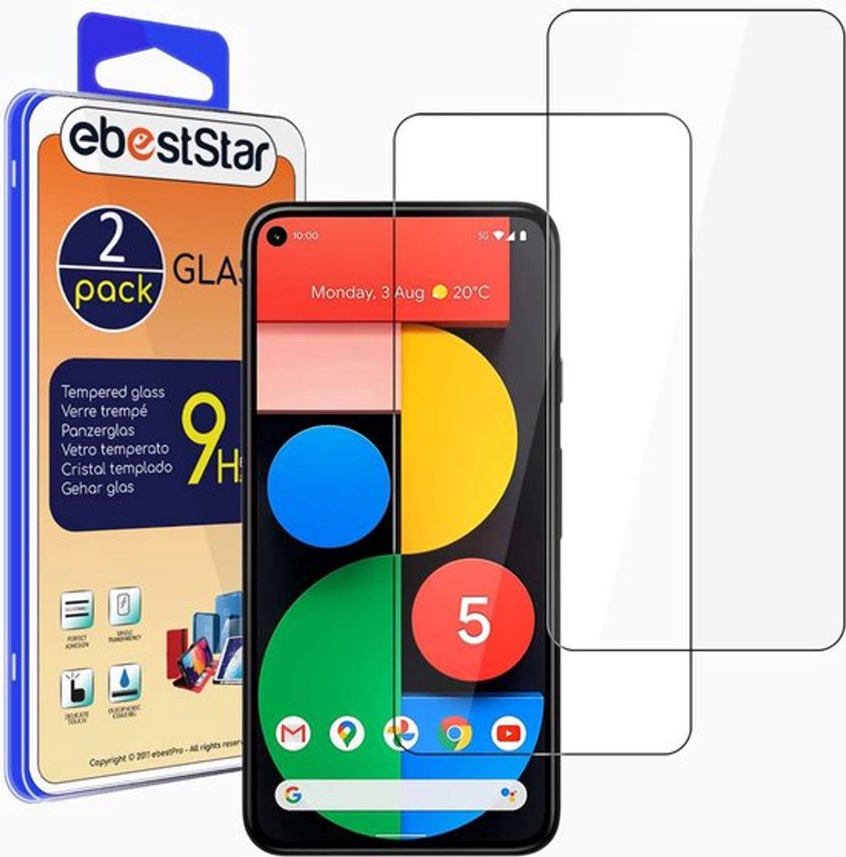 ebestStar - {2 Stuks} Gehard glas geschikt voor Google Pixel 5, Screen Protector Cover, Schermbeschermer Tempered Glass