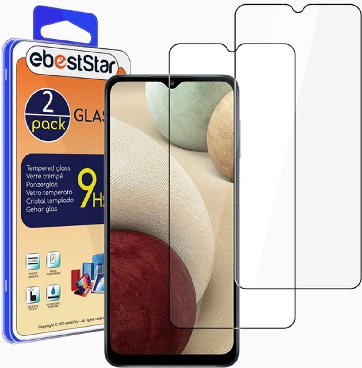 ebestStar - {2 Stuks} Gehard glas geschikt voor Samsung Galaxy A12 SM-A125F, Screen Protector Cover, Schermbeschermer Tempered Glass