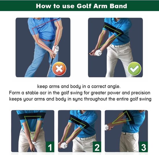 SnelShoppen - Golf Swing Corrective Bracelet, Swing Trainer Aid voor Rechtshandige en Linkshandige Spelers, Verbeter je Golfslag met Dit Multifunction van Snelshoppen — afbeelding 2