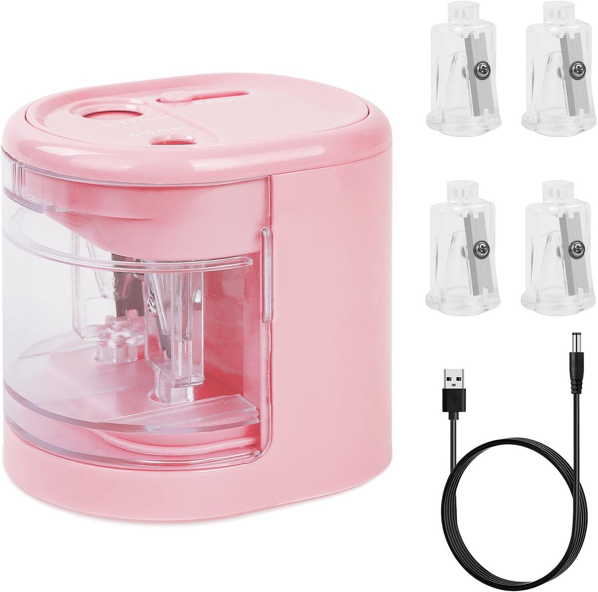 SnelShoppen - Elektrische Potloodslijper voor Kinderen, Dubbele Opening, Batterij en USB, Geschikt voor Dikke en Dunne Potloden, Crayons, Veilig Ontwe