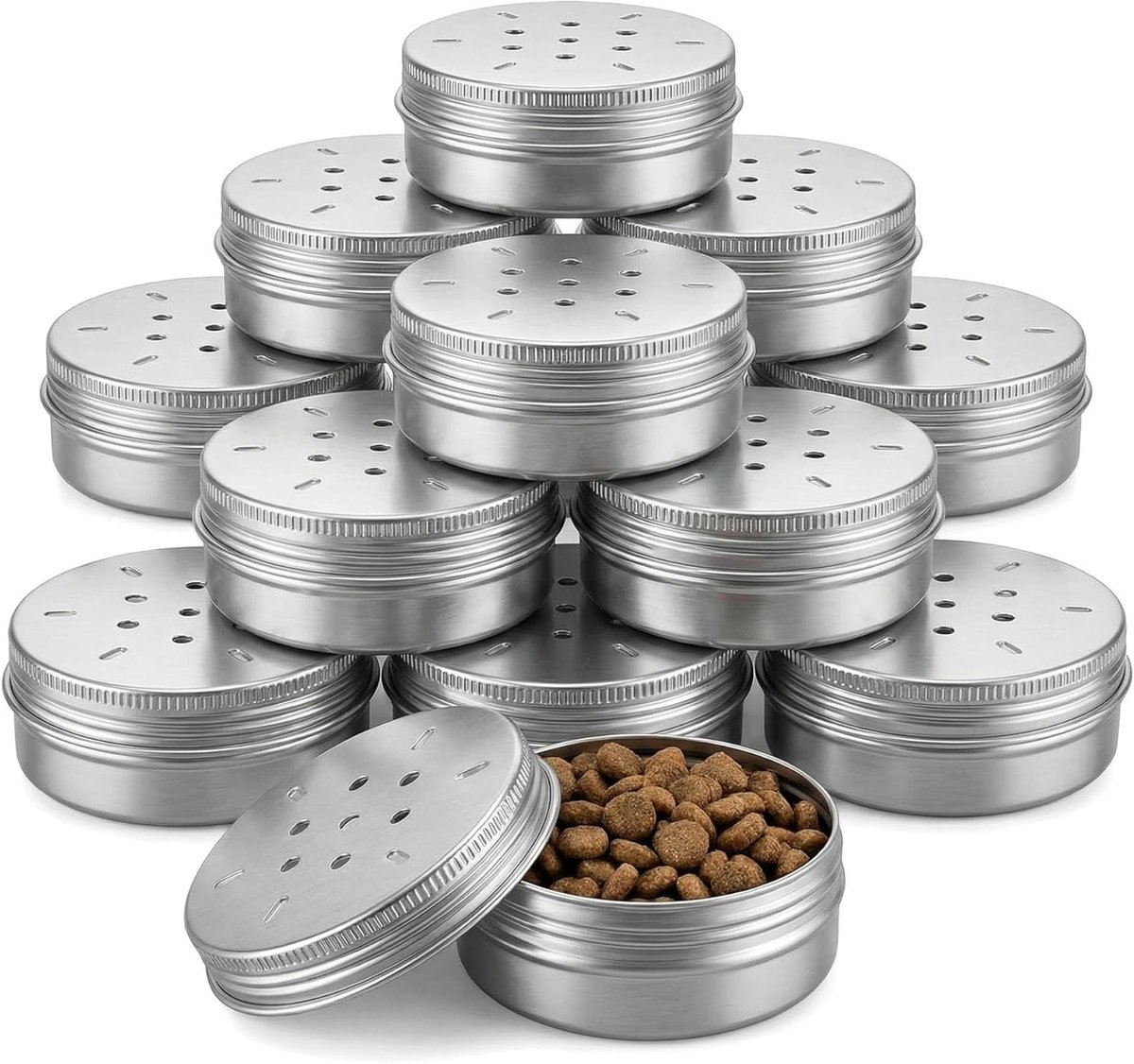 Set van 12 Geurcontainers voor Honden, 60 ml, Aluminium Geurhouders met Ventilatie, Herbruikbaar voor Puppy Training en Snuffelactiviteiten