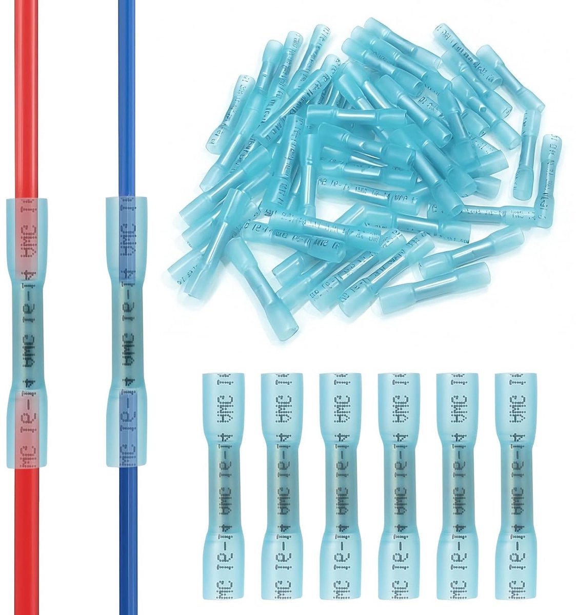 Heat Shrink Connectors 16-14AWG - Waterdicht en duurzaam - Voor 1.5-2.5mm² kabels - Ideaal voor auto-toepassingen - ShopVlot