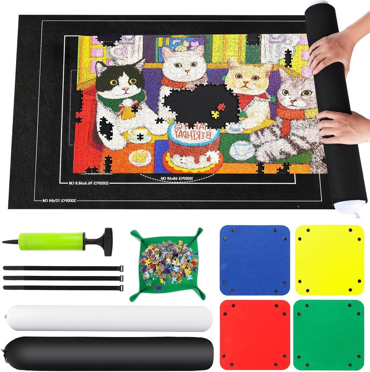 Puzzle Mat voor 1000 tot 3000 Stukjes - Draagbare Opbergmat voor Puzzels, Ideaal voor Opslag en Transport van Puzzels