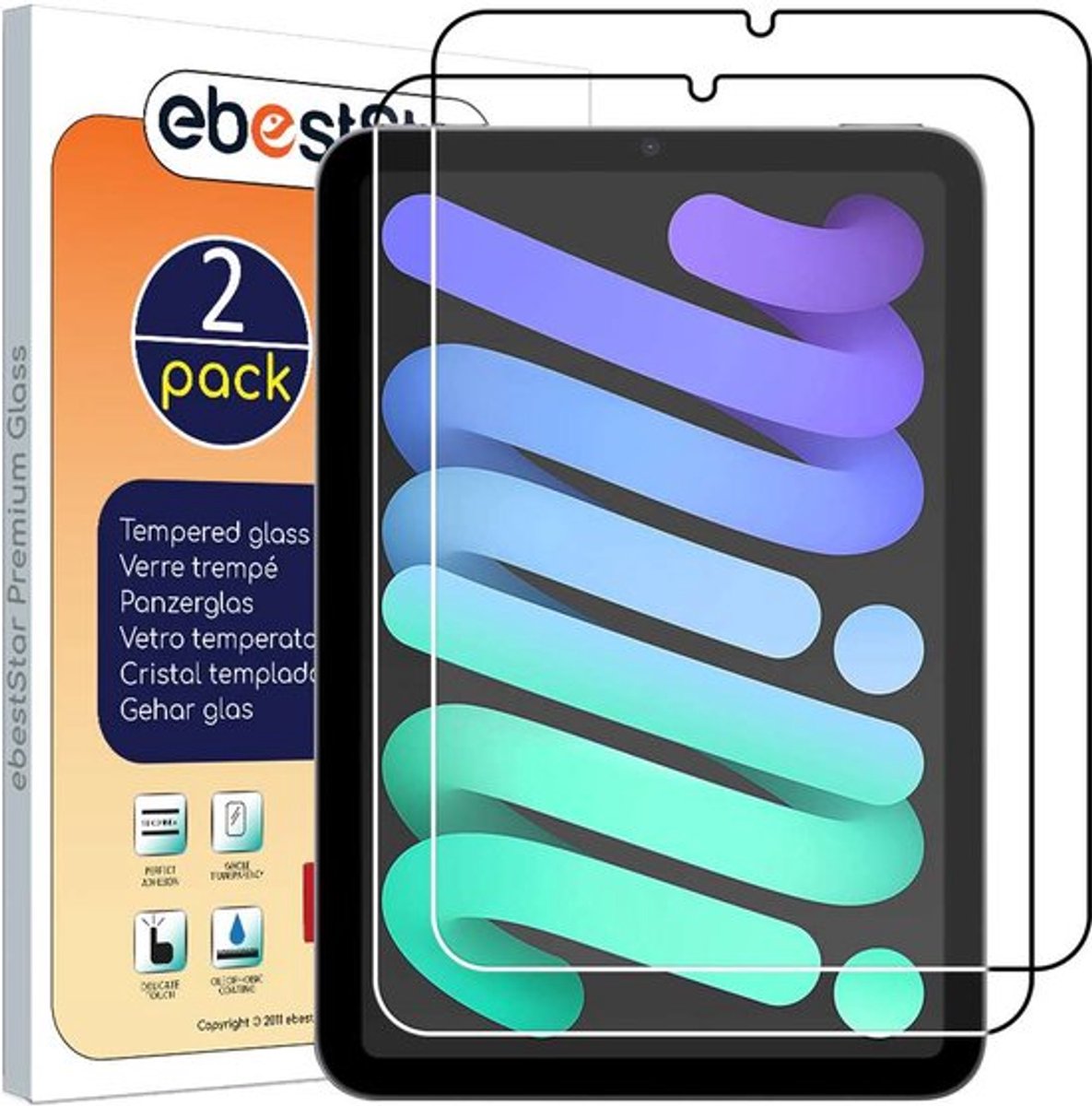 ebestStar - {2 Stuks} Gehard glas geschikt voor iPad mini 2021 8.3'' (6 gen) Apple, Screen Protector Cover, Schermbeschermer Tempered Glass