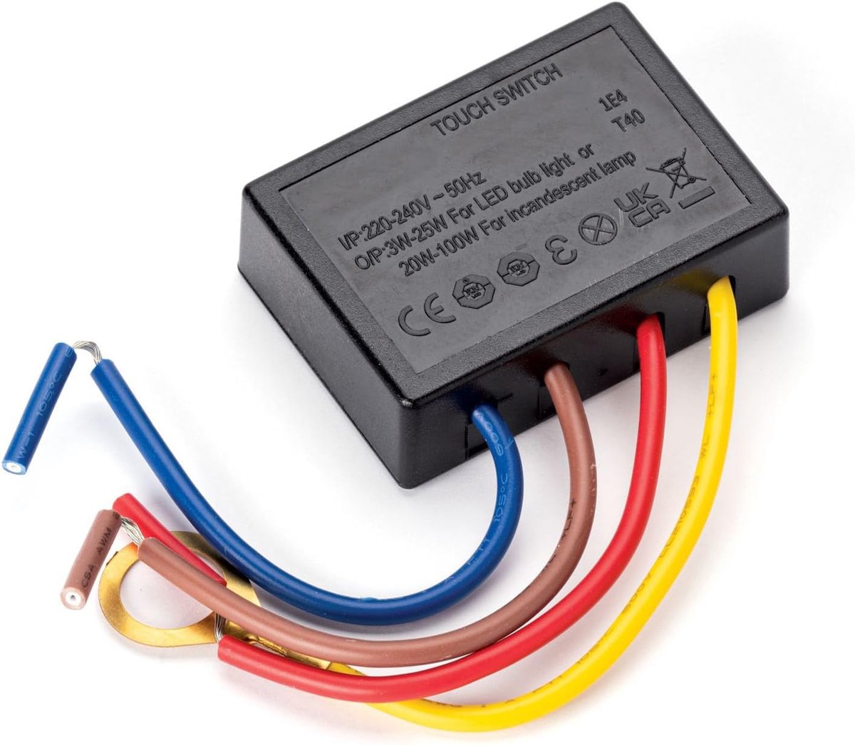 Thijox - Touchdimmer Touch Dimmer Module 20-100 Watt LED 3-25W voor Lampen en Armaturen, Zwart - Ideaal voor Woonkamer, Slaapkamer, Keuken en Tuin
