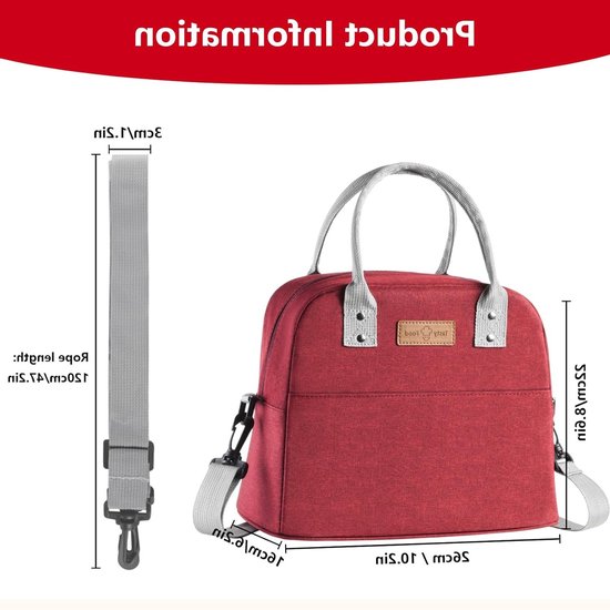 Isolatie Lunchtas - houden warm en vers - ruime capaciteit - waterdicht van Merkloos — afbeelding 3