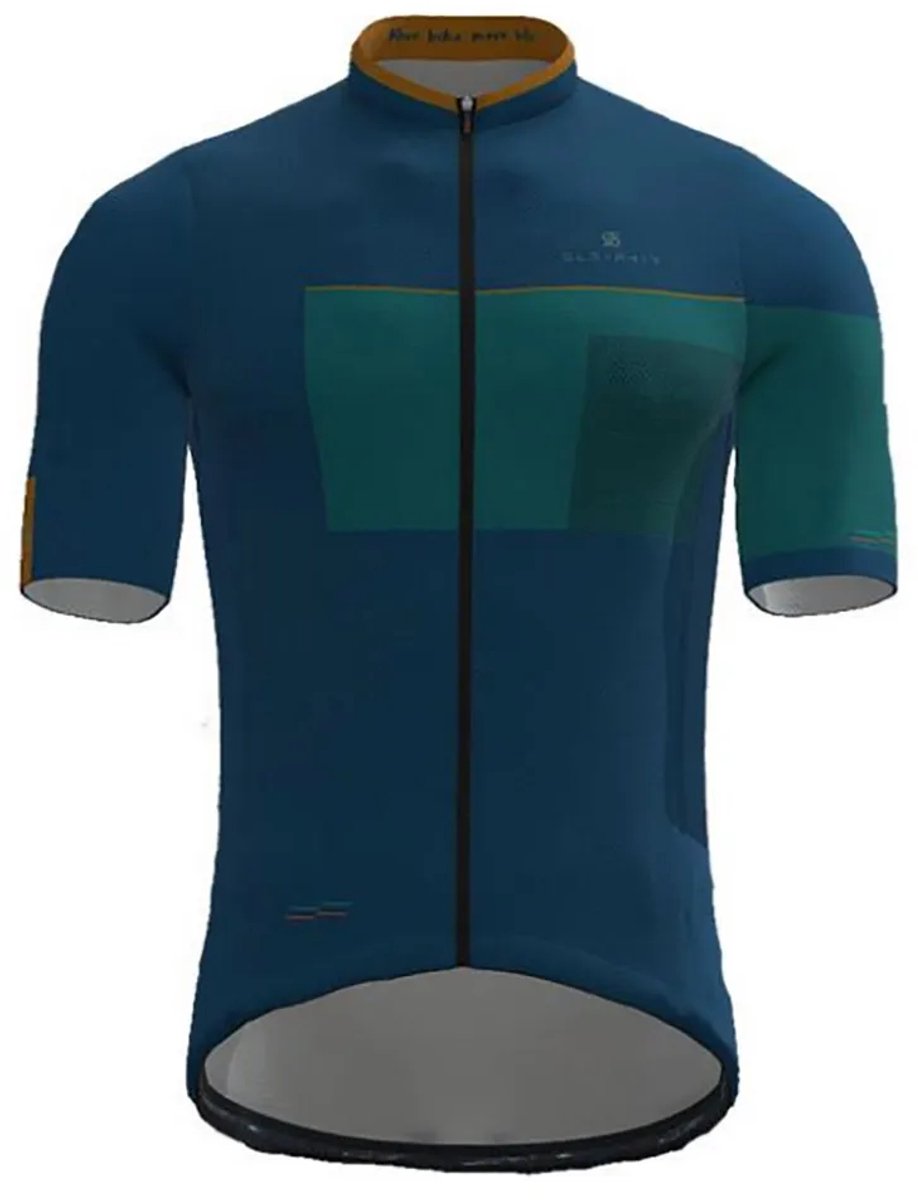 Giessegi Sleiphir 3517 Korte Mouw Wielertrui Blauw M Man