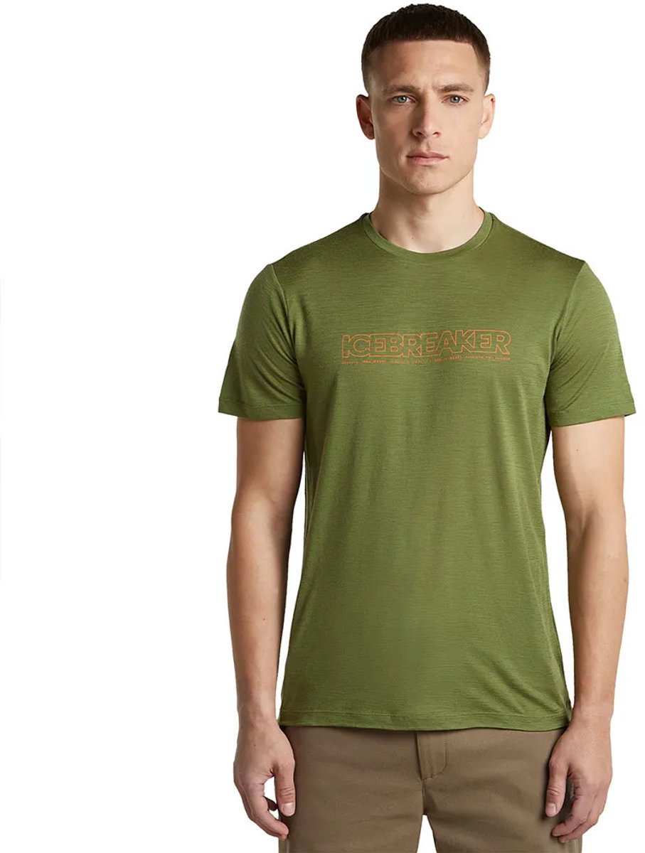 Icebreaker 150 Tech Lite Ibcoordinates T-shirt Met Korte Mouwen Groen L Man