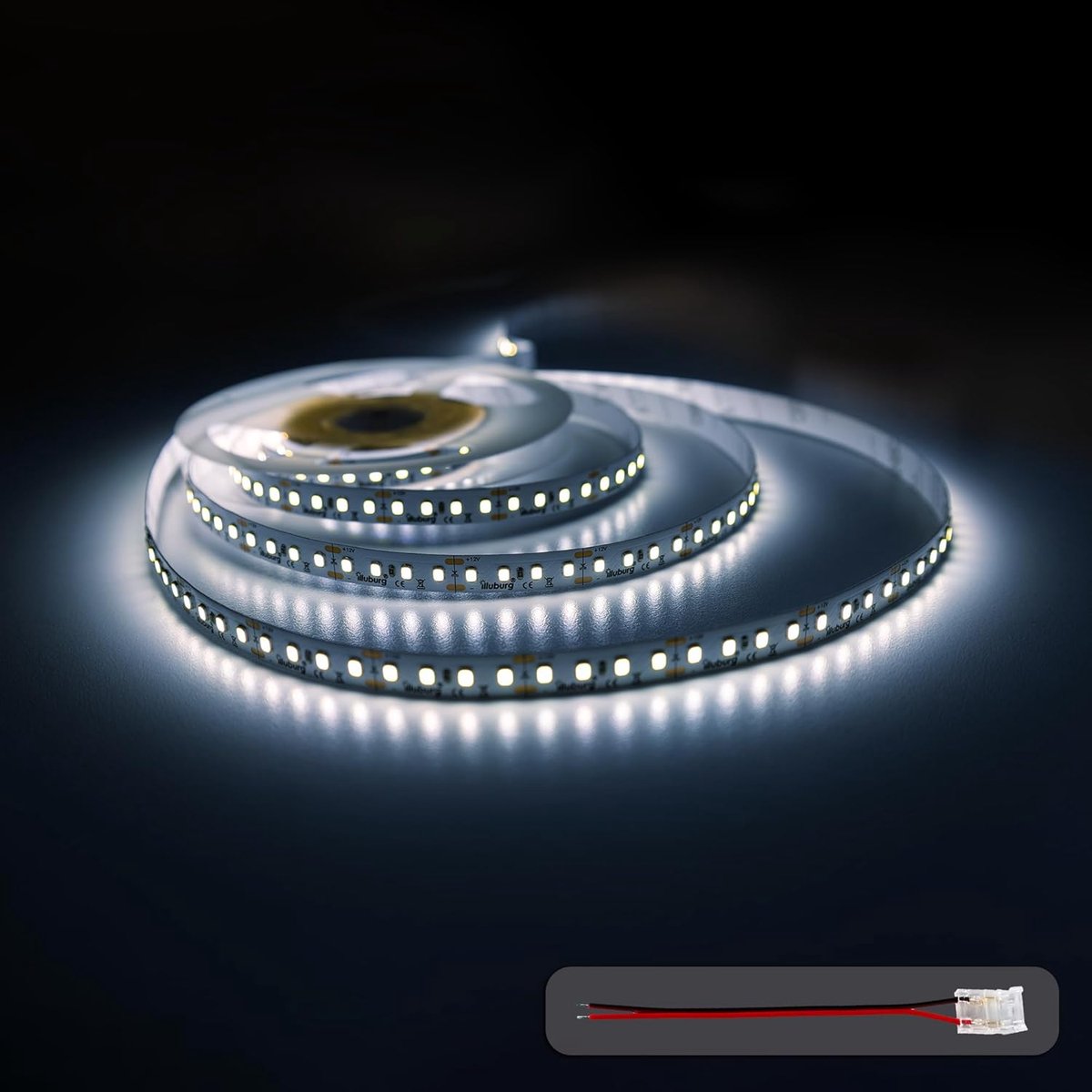 SnelShoppen - LED Strip 12 V 5 m Koud Wit 6000K Dimbaar Zelfklevend 640 LEDs/m Superhelder Decoratieve Verlichting voor Thuis, Tuin, Feest