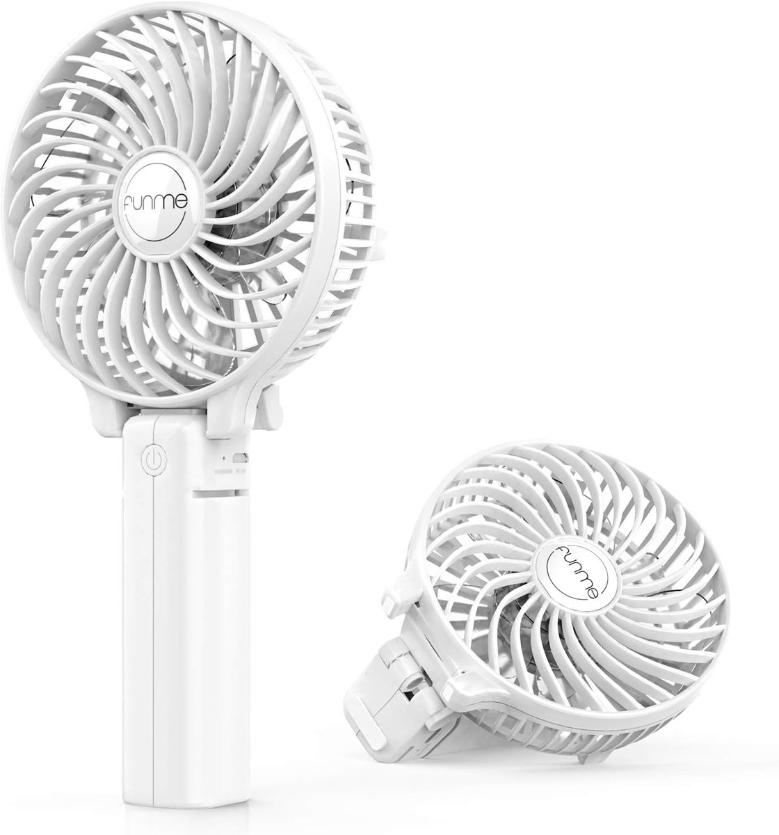 SnelShoppen - Draagbare Handventilator met Oplaadbare 2600mAh Accu - Stille USB Ventilator - 3 Snelheden - Vouwbaar - Klein - Wit - Perfect voor Kanto