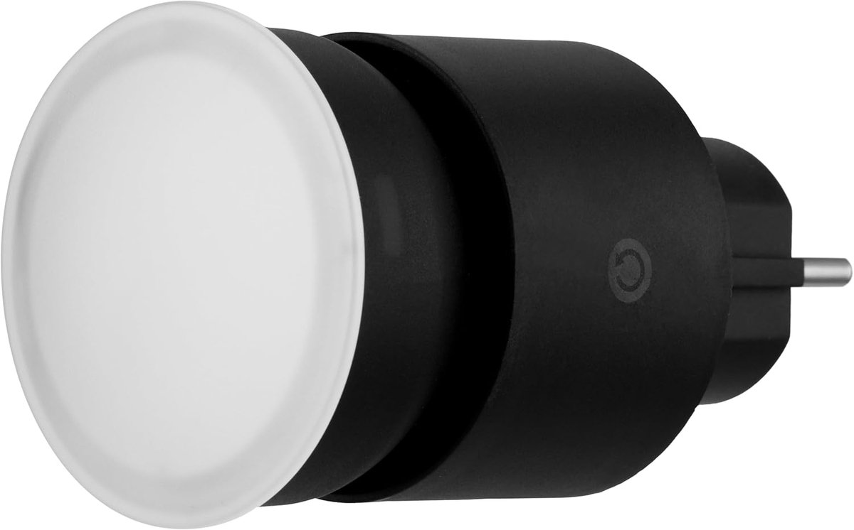 SnelShoppen - LED Plug Light 10W - 850 lm Dimbaar - 4-fasen Dimmer - 3000K Warm Wit - Stekkerlamp voor Wandcontactdoos, Verlengsnoer, Antraciet - Idea