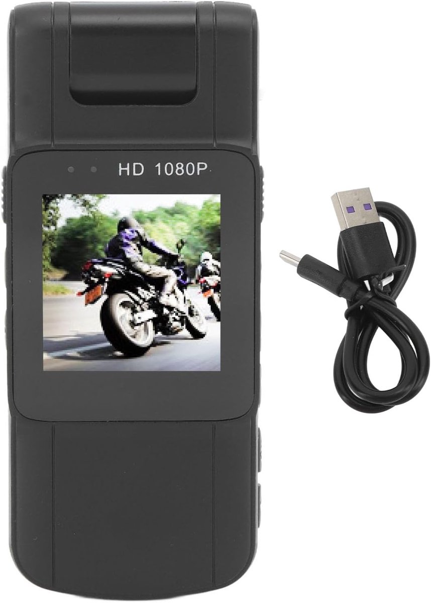 SnelShoppen - 1080P Portable Camera met 1.54" HD Scherm, 180° Draaibare Lens, Nachtzicht, Loopopname, Bewegingsdetectie, Compacte Type C Pocket Camera