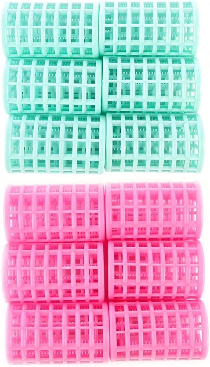 Zelfklevende haarkrullers 12 stuks - 6,8 cm - voor korte en lange kapsels - creëer natuurlijke krullen - ShopVlot