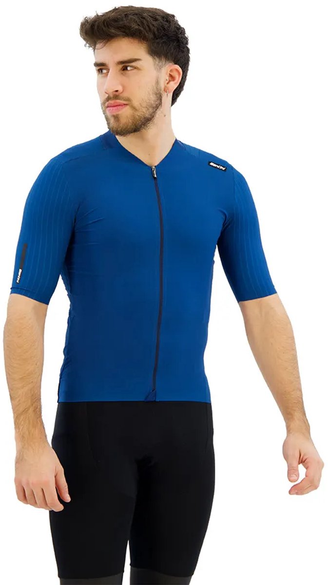 Santini Redux Speed Korte Mouw Wielertrui Blauw 3XL Man