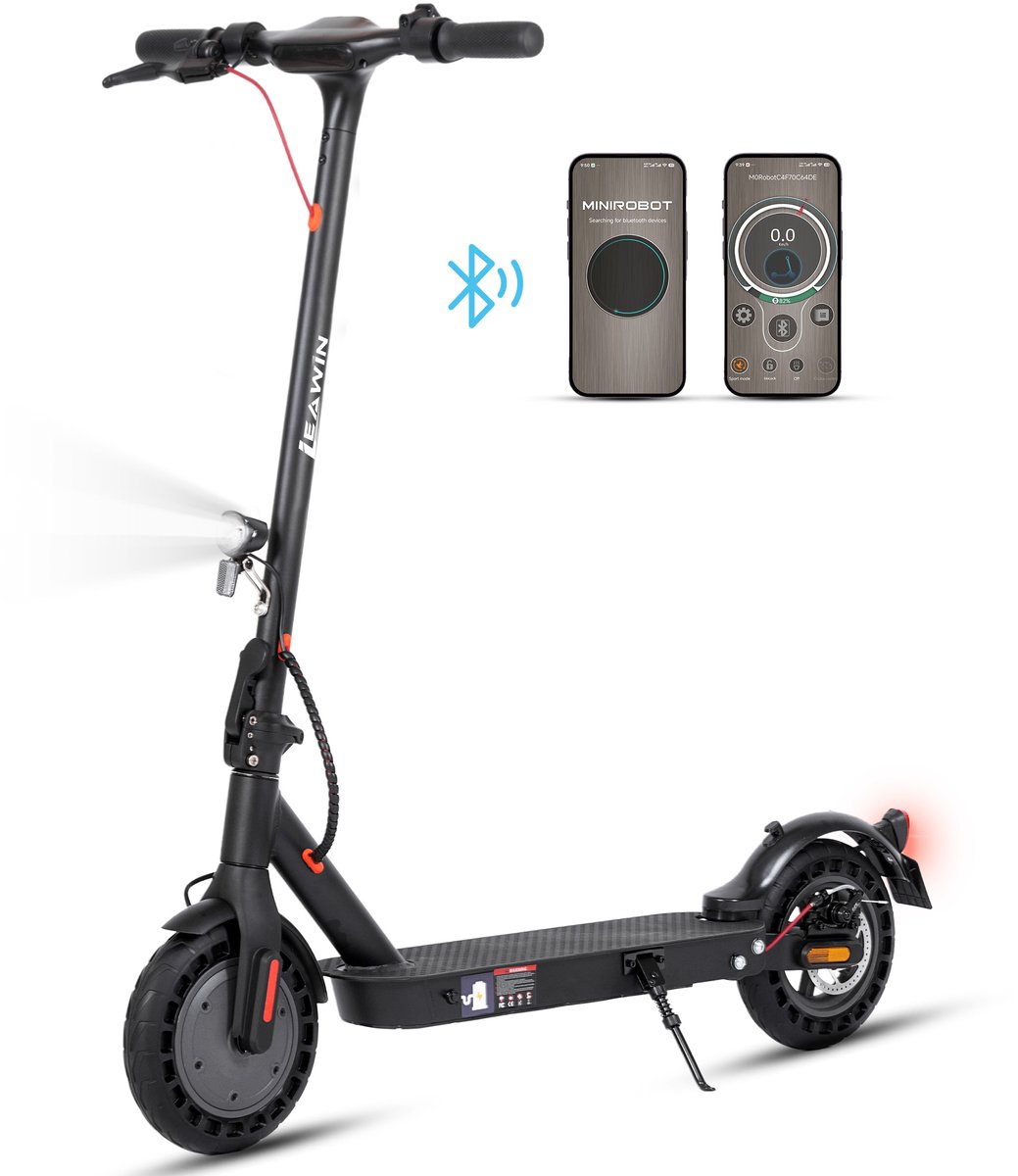 FloraGrace Elektrische Step – 10 Inch – Opvouwbaar – Aluminium – – 35-45 Km Actieradius Voor Dagelijks Woon-Werkverkeer – Dubbel Remsysteem Zwart