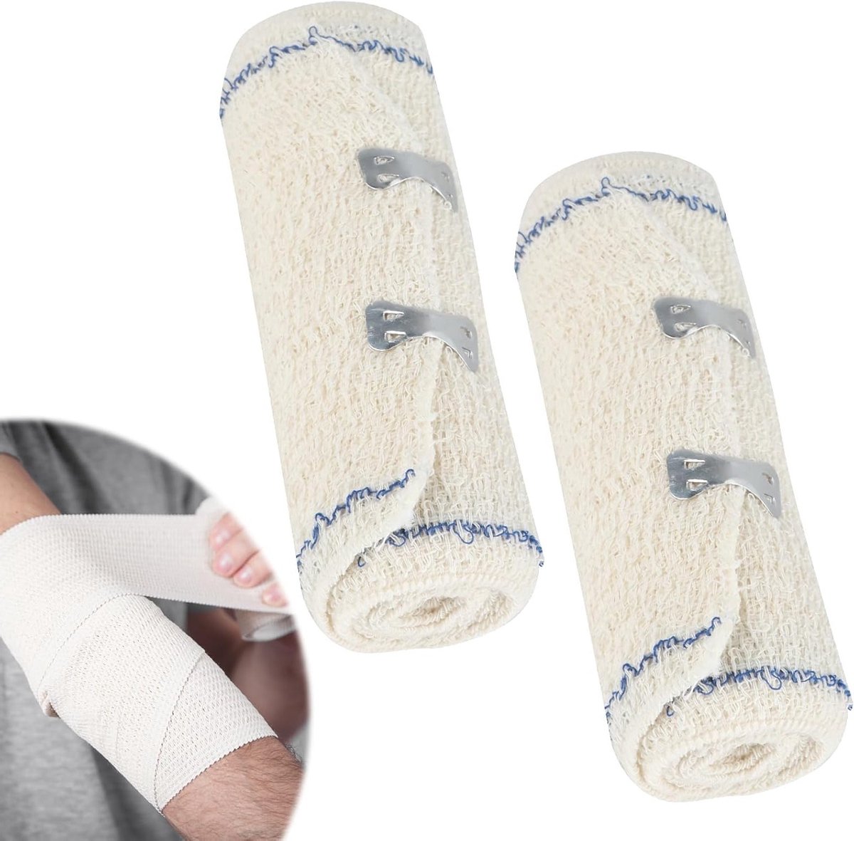 Herbruikbare Katoenen Medische Crepe Tape, 2 Rollen, Perfect voor Verband, Compressie en Wondverzorging