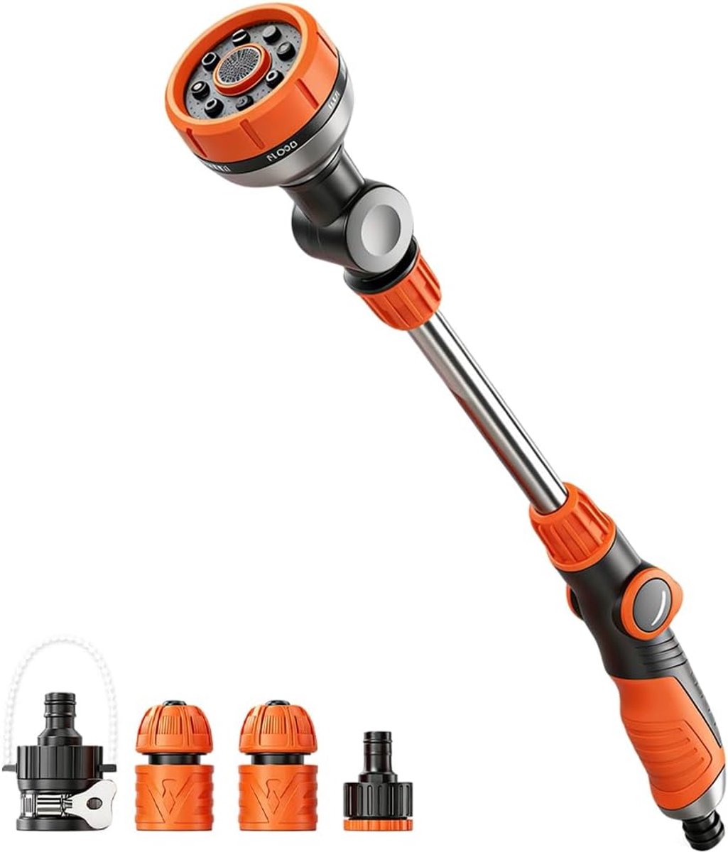 Gietstaaf Bloemen - Tuingietstaaf - Efficiënt Bewateren - 8 Sproeibeelden - 40.5 cm - Oranje