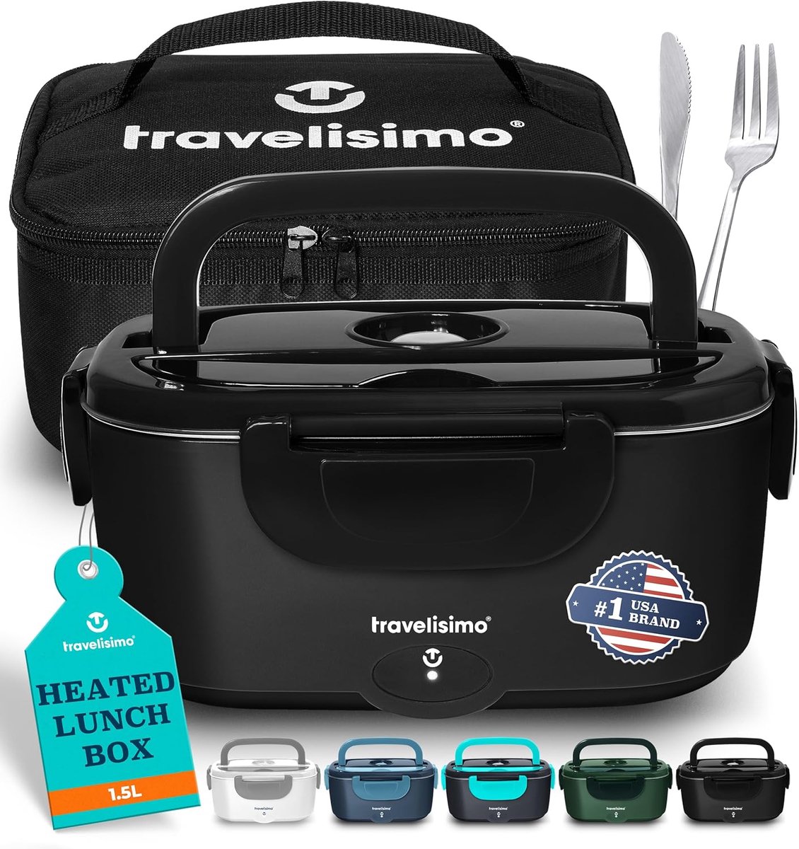 Thijox - Elektrische Lunchbox 1,5L Roestvrij Staal, 100W, Draagbare Food Warmer voor Auto, Vrachtwagen en Werk, 12/24/220V - Ideaal voor Lunch, Pickni