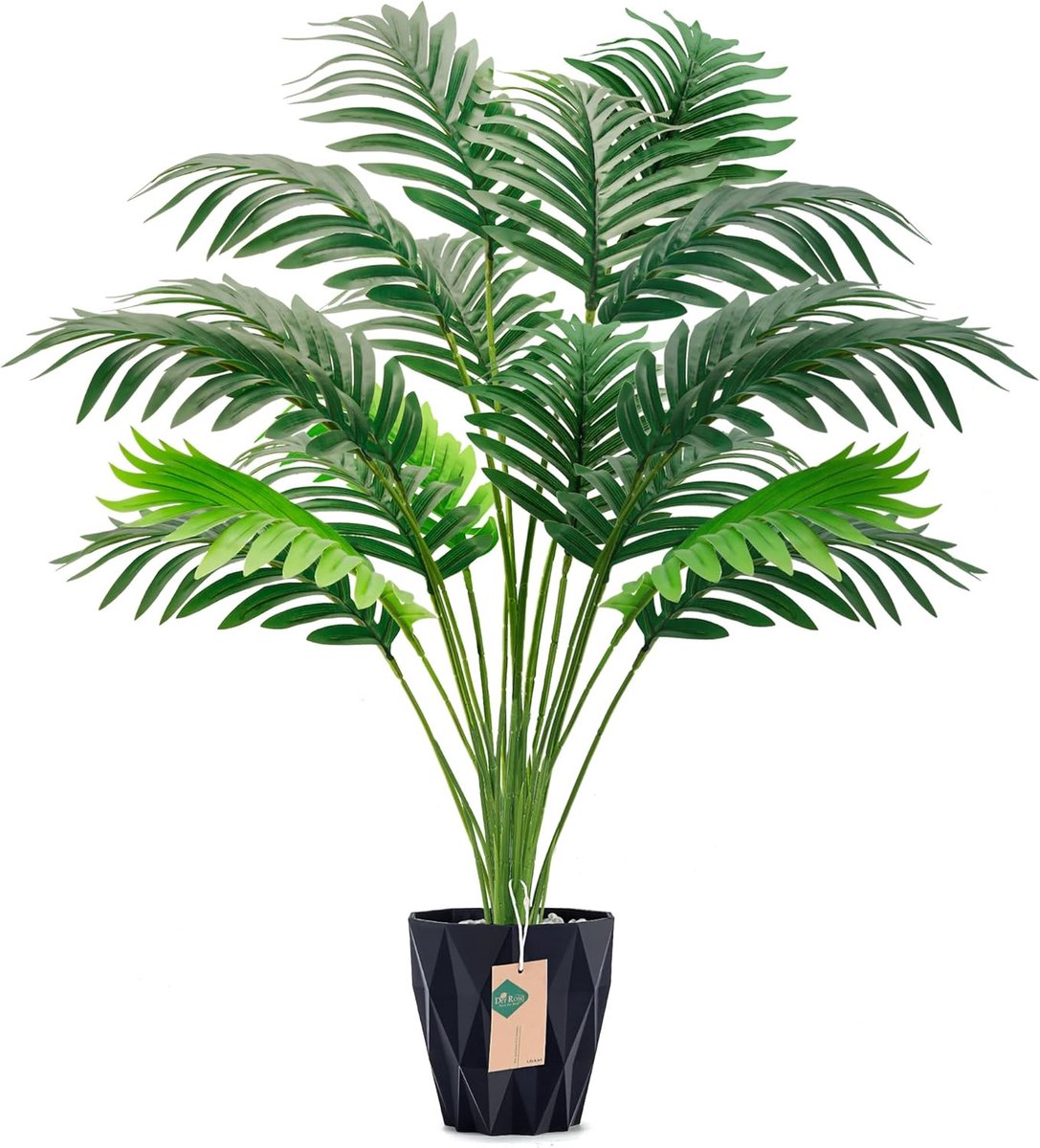 Thijox - Kunstplanten voor Binnen - 71 cm Palm in Pot, Duurzaam Polyester, 18 Bladeren, Ideaal voor Woonkamer, Slaapkamer, Kantoor en Tuin Decoratie