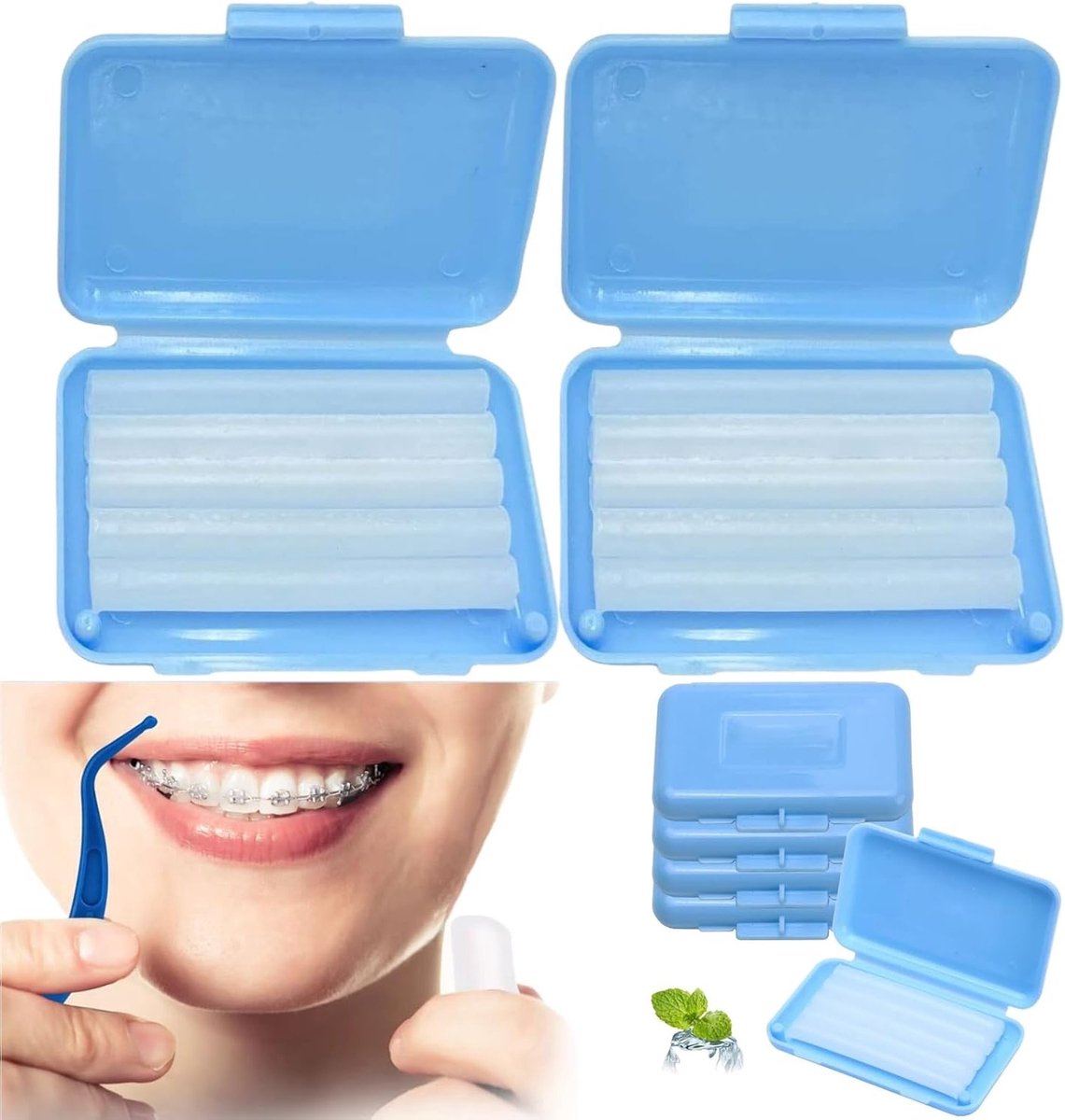 Orthodontische was voor beugels, tandartsaccessoires, bracketwas en mondhygiëne producten voor orthodontie