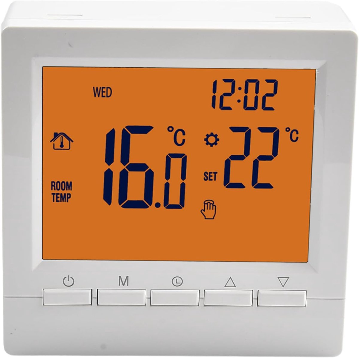 SnelShoppen - Programmeerbare Slimme Thermostaat, Wandthermostaat voor Gasboilers, Temperatuurregelaar met Groot LCD Scherm, Geen Wi-Fi, Weekprogramma