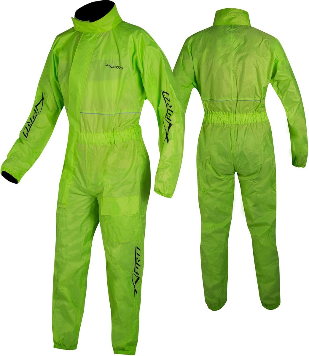 SnelShoppen - Waterproof Full Body Suit Rainsuit High Visibility Reflective Fluo S - 100% Waterdicht Polyester Met Versterkte Naden Voor Outdoor Activ