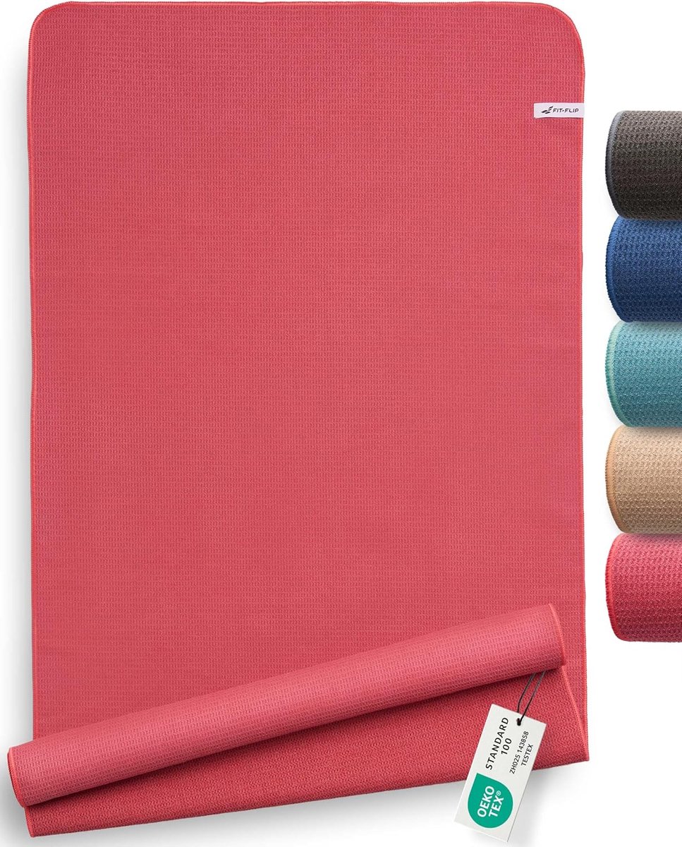 SnelShoppen - Yoga Handdoek Non-Slip - Sneldrogend en Absorberend - 185 x 63 cm - Geschikt voor Yoga Mat, Hot Yoga en Fitness - Raspberry