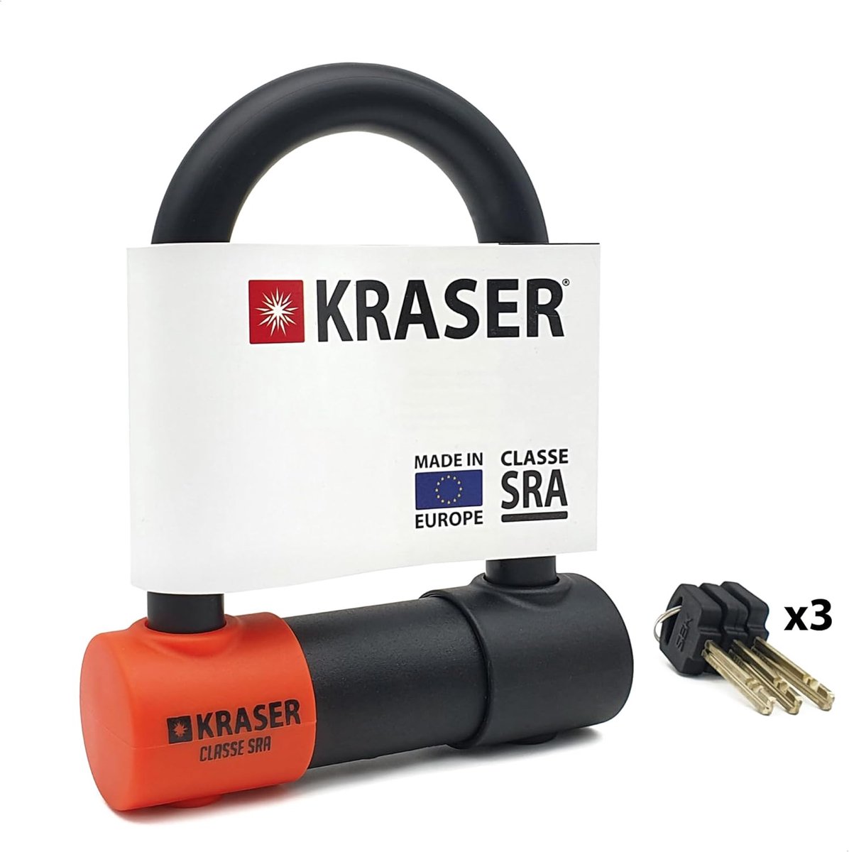 SnelShoppen - KR85S Motorrslot SRA Gecertificeerd Hoog Veiligheid 85x125mm Diameter 18mm Dubbele Lock Anti-Diefstal Bescherming voor Motor, Scooter, E