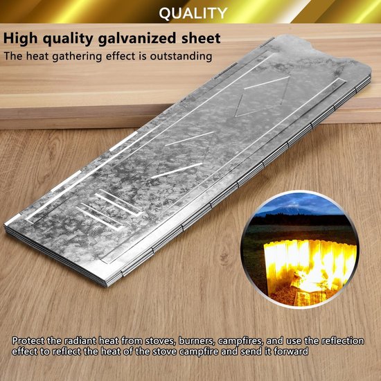 SnelShoppen - Stove Windscreen Camping - 10 Platen Vouwbaar - RVS Windscherm Buiten - Ideaal voor Koken, Kamperen, Picknicken van Snelshoppen — afbeelding 2