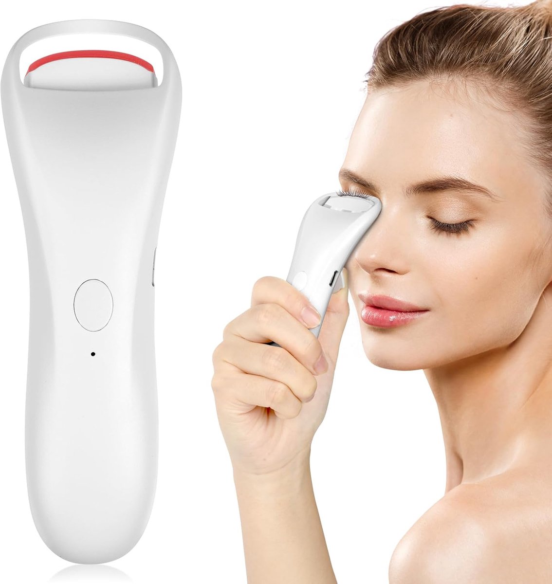 Thijox - Verwarmde Wimperkruller Elektrisch Professionele Wimperkruller Draagbaar Voor Alle Oogvormen Snelle Verwarming Siliconen ABS 300 mAh USB Opla