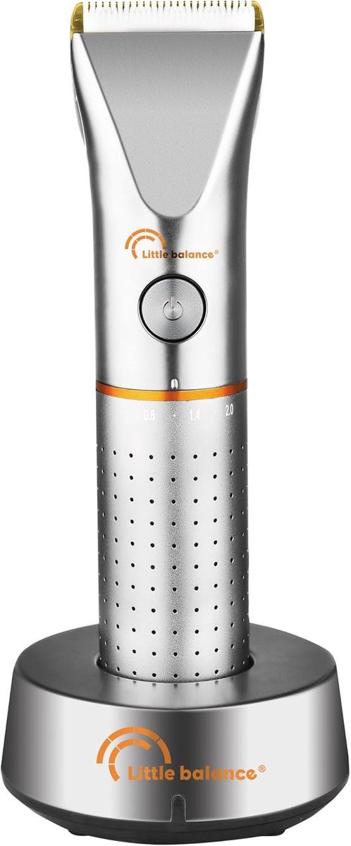 SnelShoppen - Titanium Haartrimmer voor Mannen - Draadloos & USB Oplaadbaar - 4 Snijgidsen + Instelwiel - 5 Instellingen - Zilver - Voor Precisie en S