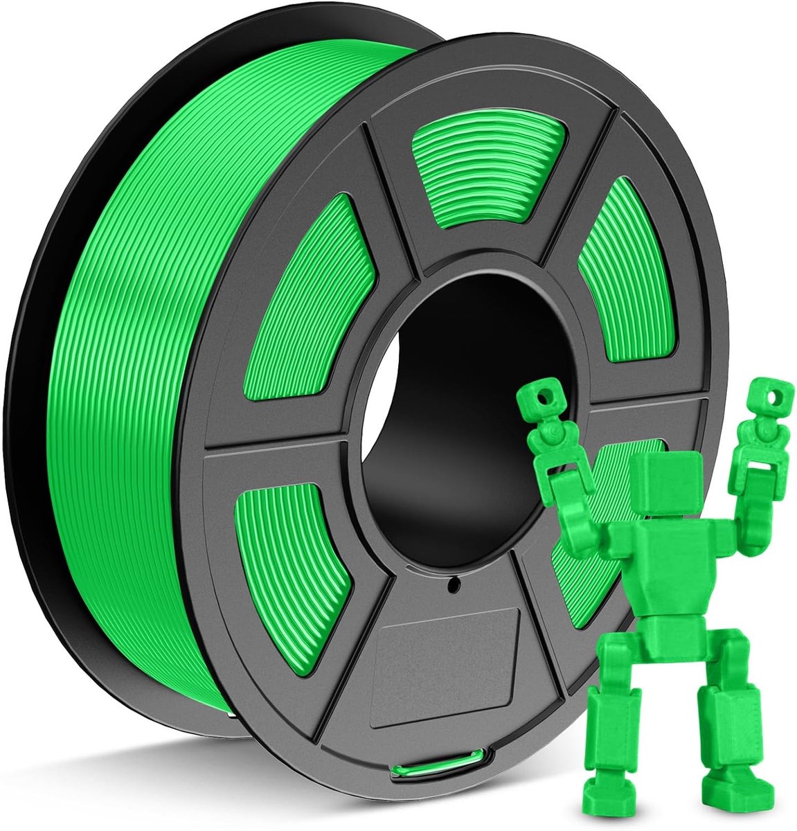 SnelShoppen - PETG Filament 1.75mm, 1.1kg Spool, Neatly Wrapped, Hoogwaardige PETG Groene 3D Printer Filament met Precisie Size Accuracy +/- 0.03mm, I