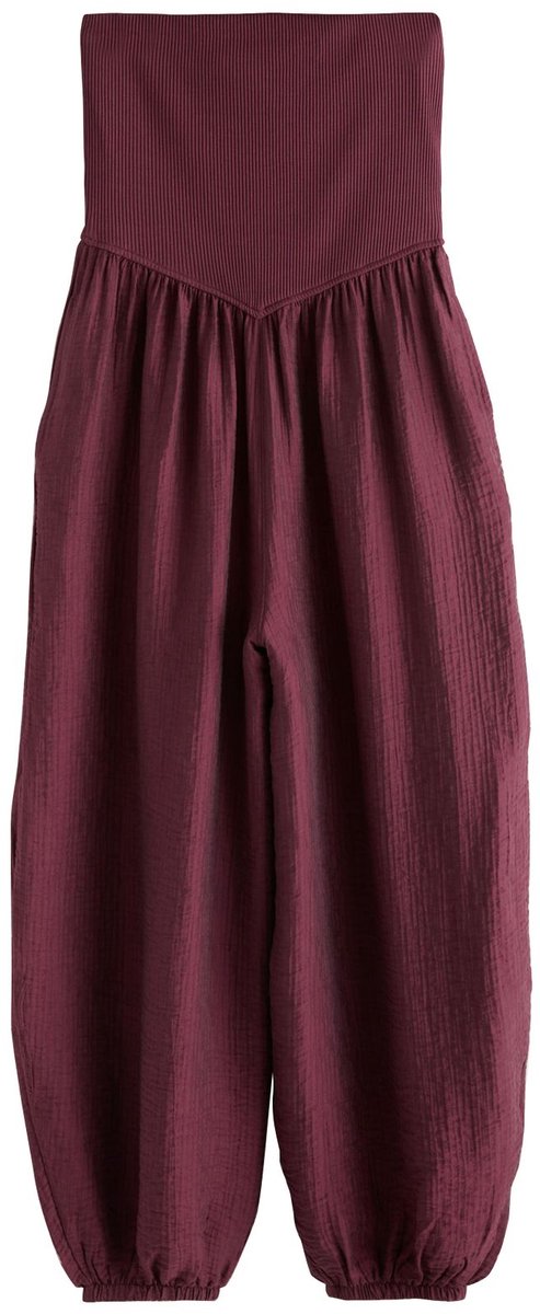 Next - Dames - Jersey bandeau-jumpsuit met ballonpijpen - Rood