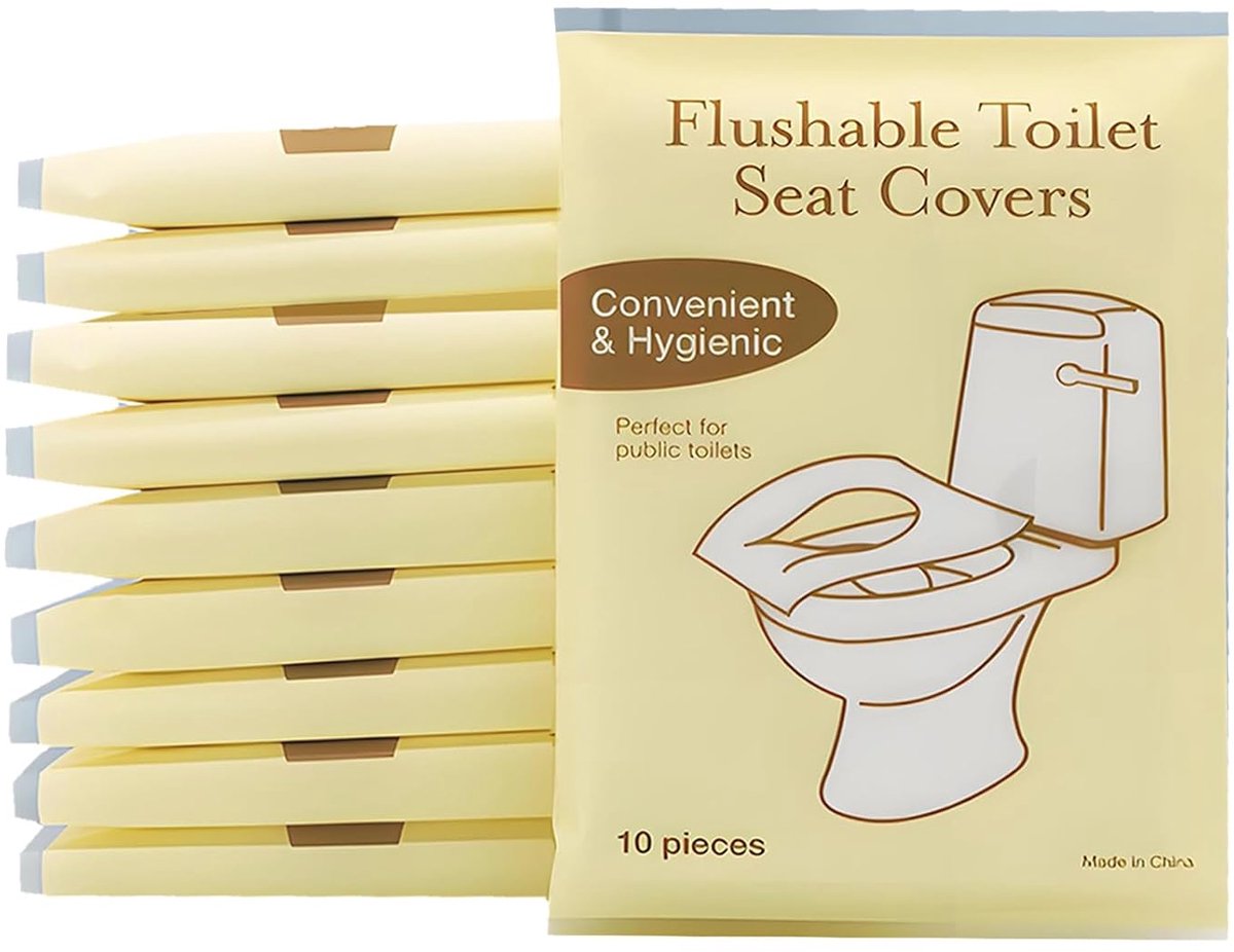 SnelShoppen - 100 Stuks Wegwerp Toiletzitting Covers - Biologisch Afbreekbaar en Hygiënisch - Papieren Toilet Seat Covers voor Publieke Toiletten - Id