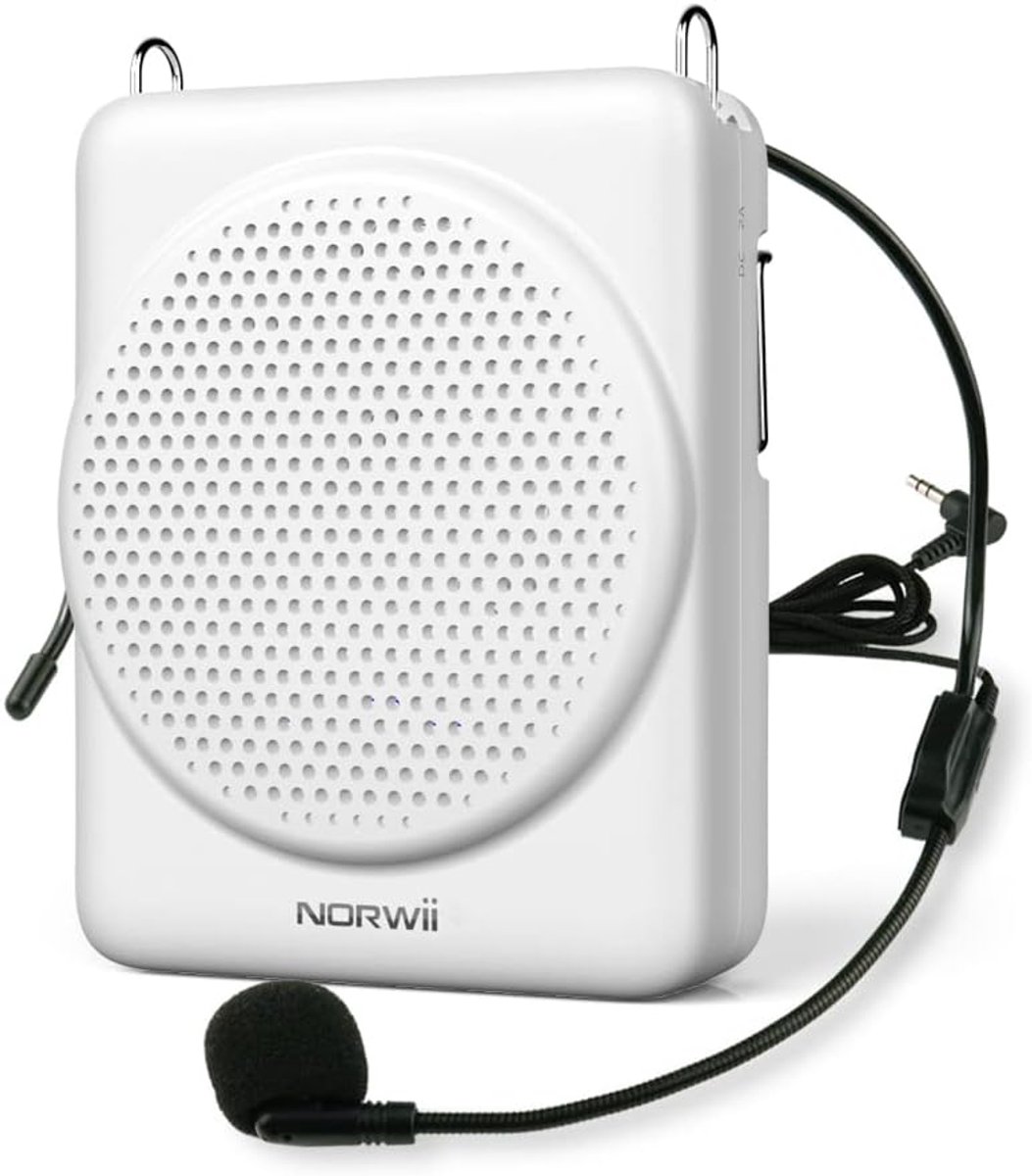 SnelShoppen - Mini Voice Amplifier 10W, Persoonlijke Geluidsversterker met 22 Uur Afspelen, Compact en Lichtgewicht (Wit) voor Feest, Camping, Lesgeve