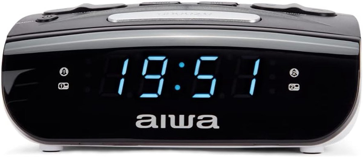 SnelShoppen - Digitale Radio Alarmklok met Dubbele FM en Snooze Functie, Compacte Wekker voor Thuis en Kantoor, Zwart, Modern Design