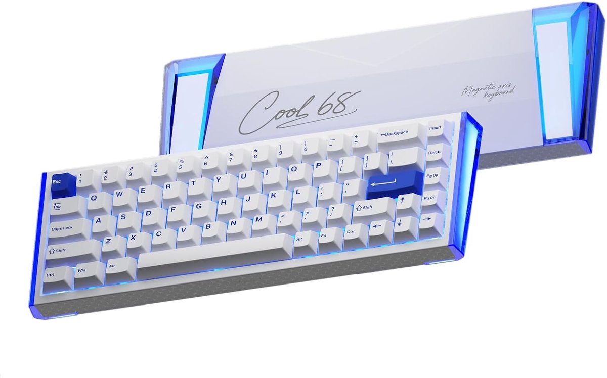 SnelShoppen - Gaming Toetsenbord 68 Toetsen Ultra-Compact QWERTY, 8000Hz Rapid Trigger, 65% Bedraad, Magnetische Hall Effect Switches, Hot Swap, 20 RG
