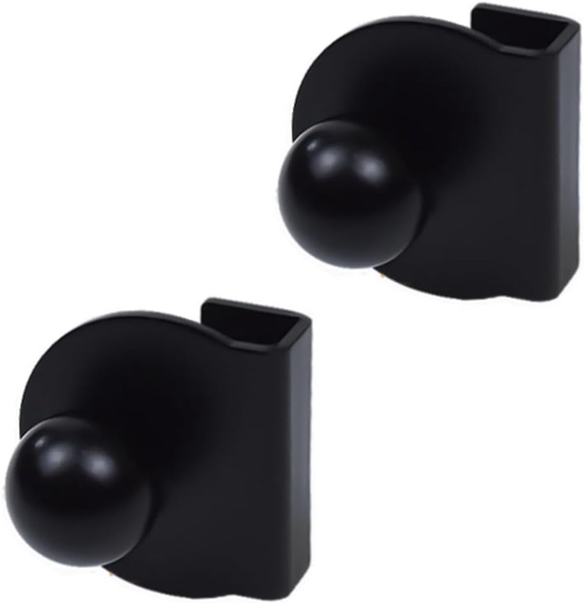 SnelShoppen - 2 Stuks Glas Clip Deurgreep - Zwart - Geen Boren Nodig - Voor Glasdisplaykasten 3-5mm - Duurzaam Ijzer