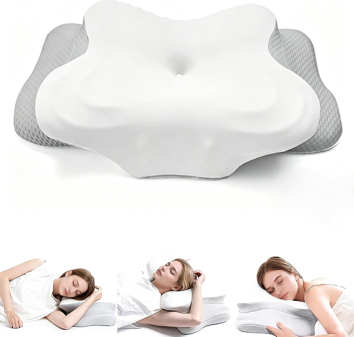 SnelShoppen - Ergonomisch HMAKGG Memory Foam Kussen, Verstelbaar Hoofdkussen 9/14 cm, Orthopedisch Neksteunkussen, Ademend voor Zij-, Rug- en Buikslap