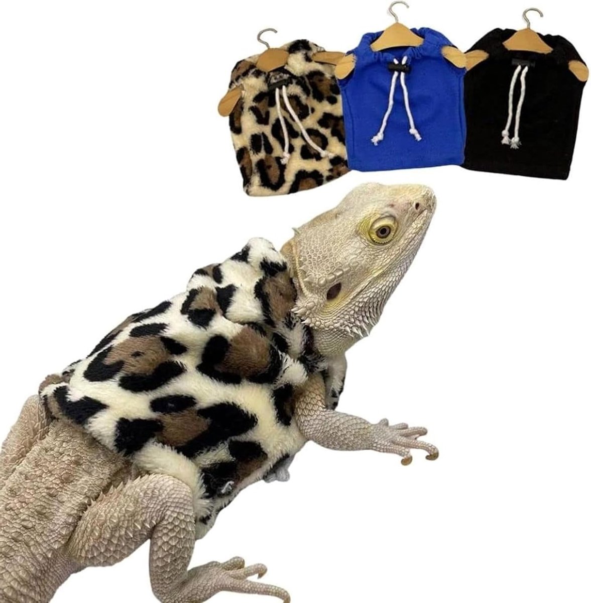 Bearded Dragon Hoodie en Sweater voor Kleine Huisdieren - Flanellen Kostuum en Outfit voor Reptielen, Ideaal voor Feesten en Cosplay met Chameleon Motief