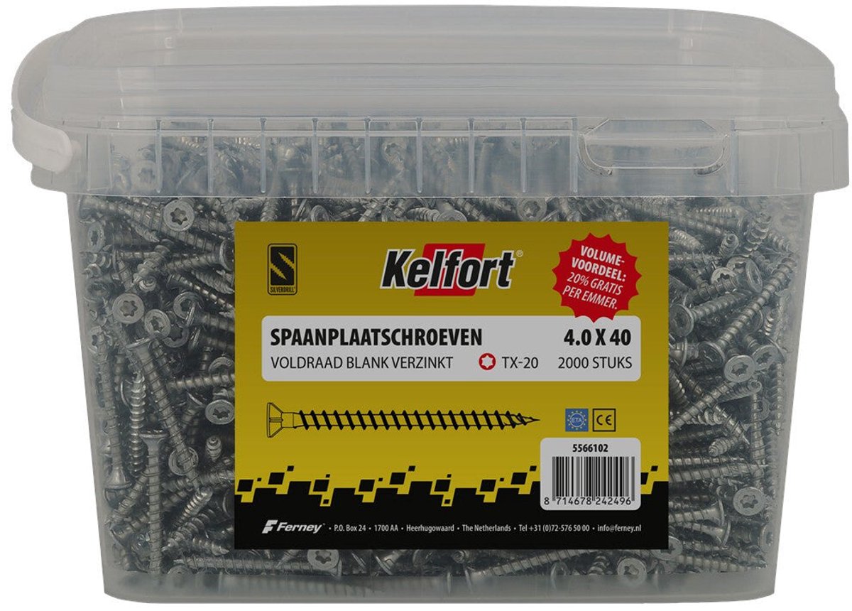 Kelfort Silverdrill 2.0 Spaanplaatschroef Platte Kop in Emmer - 5566102