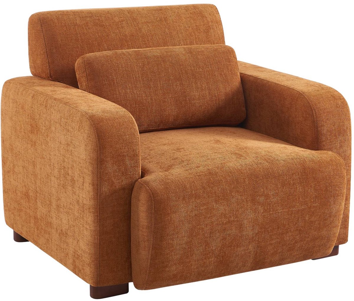 sweeek - Fauteuil van stof met rubberhouten poten 1 zitplaats - dany