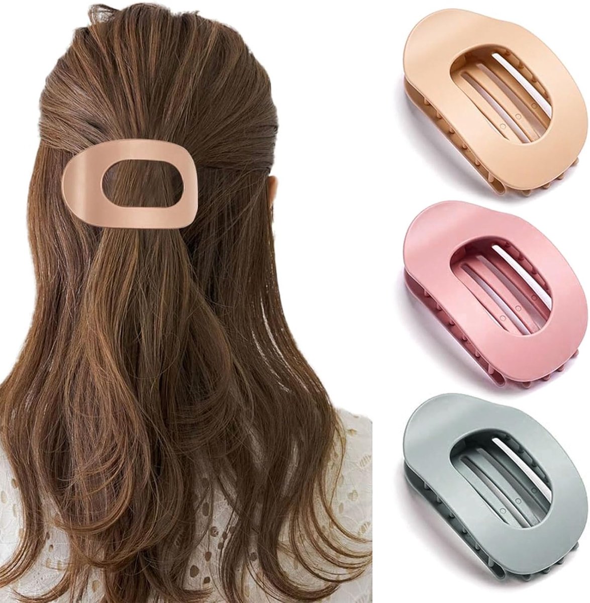 SnelShoppen - 3 Stuks Haarclips voor Dikker en Dunner Haar - Duck Bill Vorm - Matte Kleur - Sterke Grip - Perfect voor Feest en Dagelijks Gebruik
