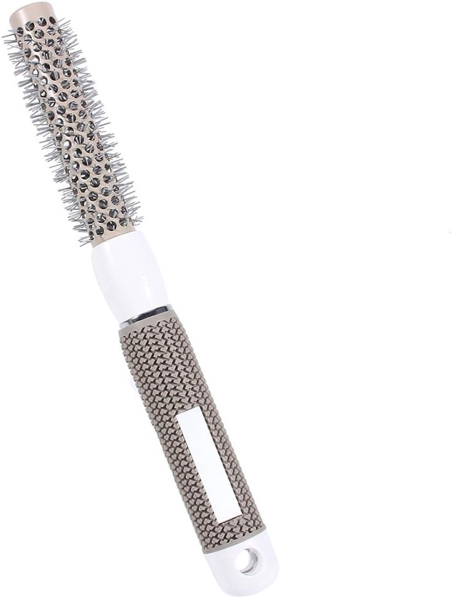 SnelShoppen - Professionele hittebestendige keramische ronde kam 19mm voor alle haartypes, ergonomisch ontwerp, flexibel nylon, anti-slip, ideaal voor