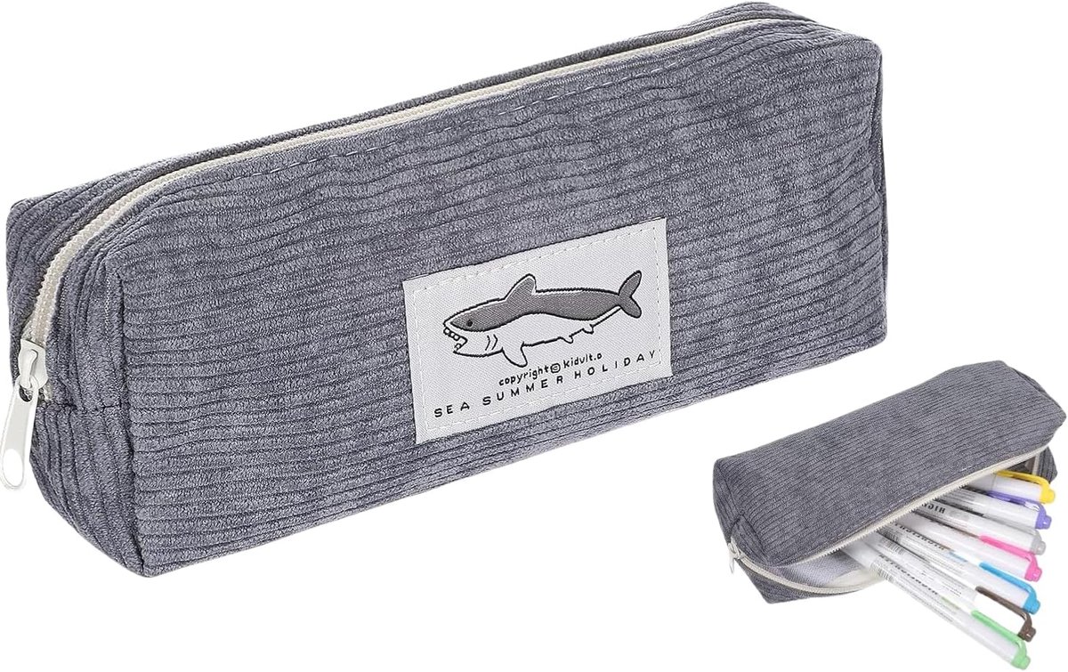 SnelShoppen - Corduroy Etui met Ritssluiting - Luxe Schoolbenodigdheden - Zacht Stof - Voor Kinderen en Volwassenen - Perfect voor Thuis, School en Ka