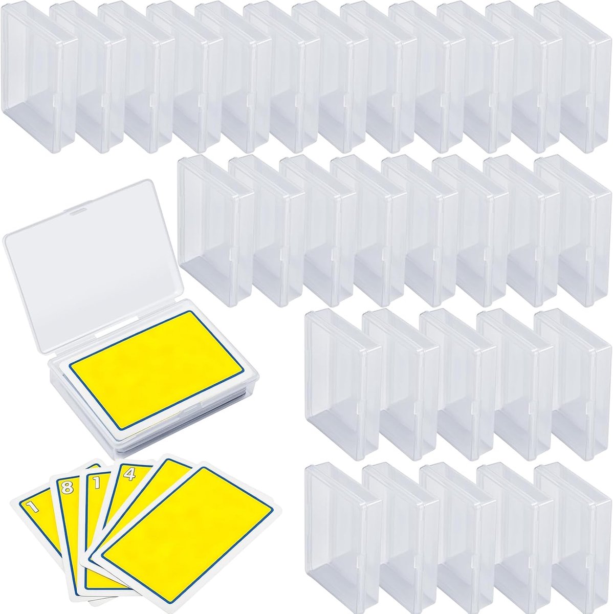 SnelShoppen - 10 Stuks Transparante Speelkaarten Opbergdoos, Plastic Kaart Organizer 9 x 6 x 0.8cm, Lege Kaartdoos Voor Spelkaarten, Duurzaam en Prakt