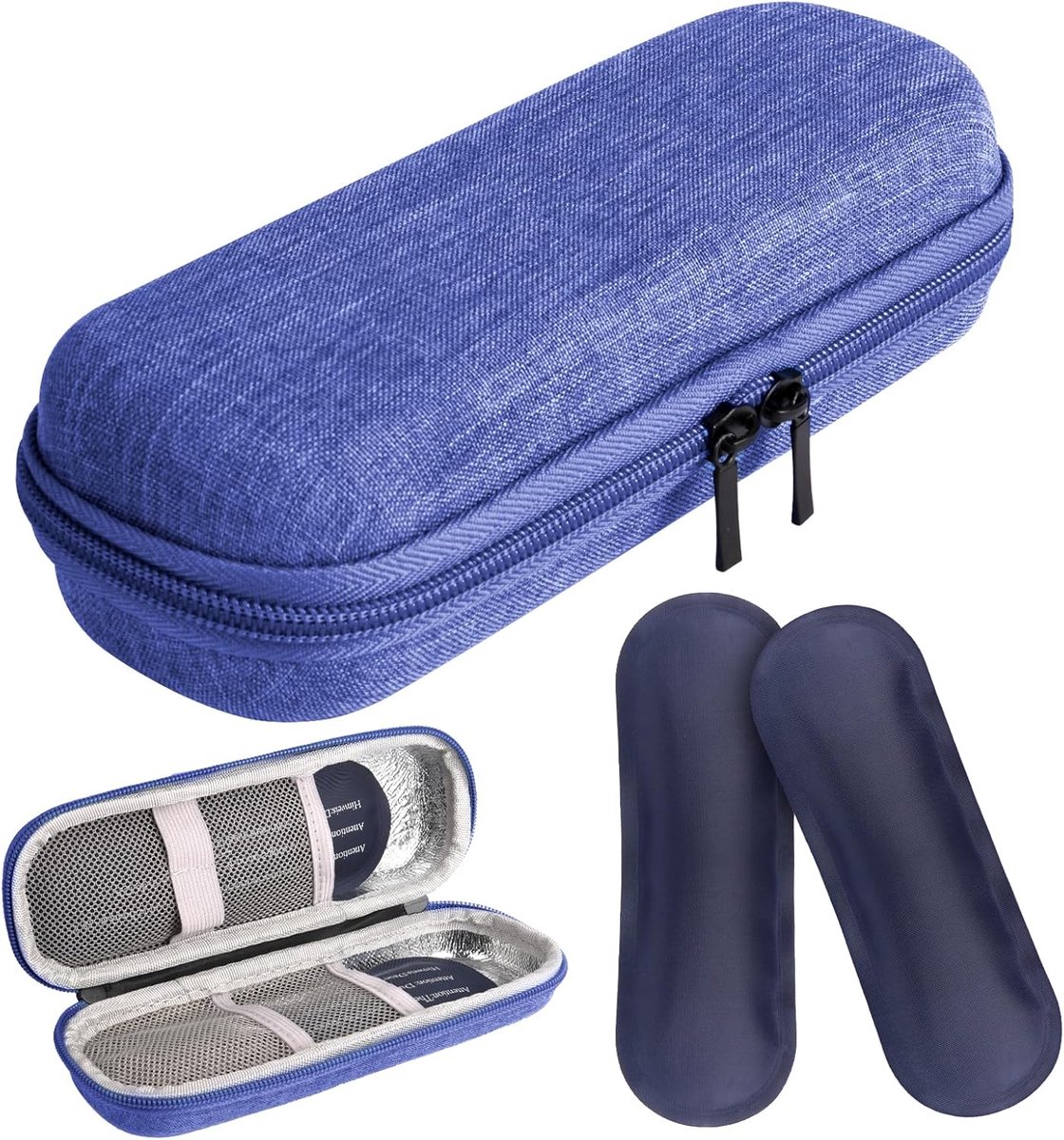 SnelShoppen - Insulin Cooler Bag voor Diabetici, Insuline Pen Koeltas met 2 Koelaccu's, Ideaal voor Reizen, 20 cm x 7.5 cm, Duurzaam en Isolerend