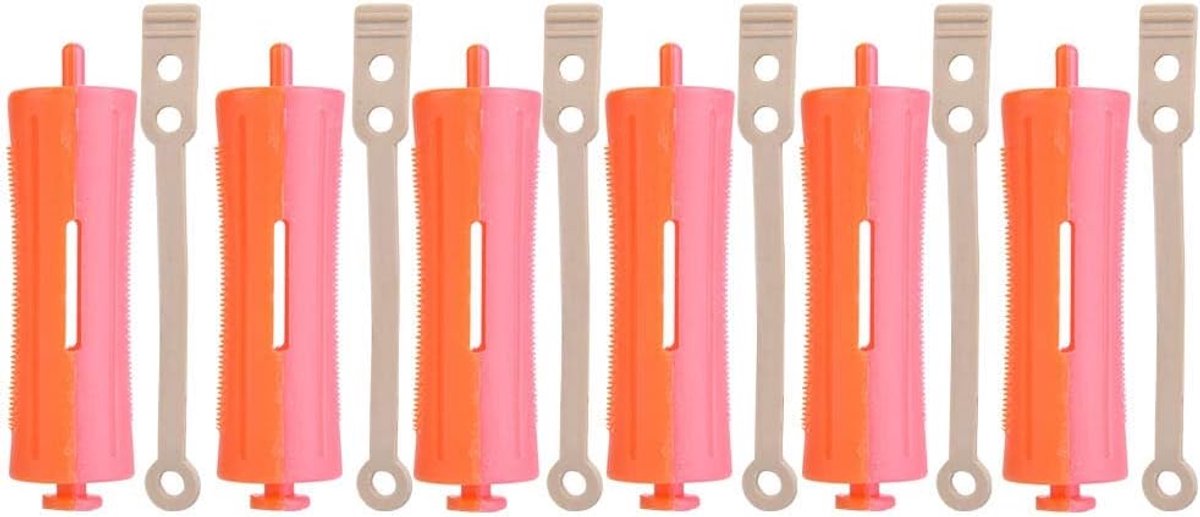 SnelShoppen - 8 Stuks Haarrollers Warmte Perm Wave Rods met Rubber Band - Professionele Curlers voor Alle Haartypes - Duurzaam ABS - Thuis Gebruik