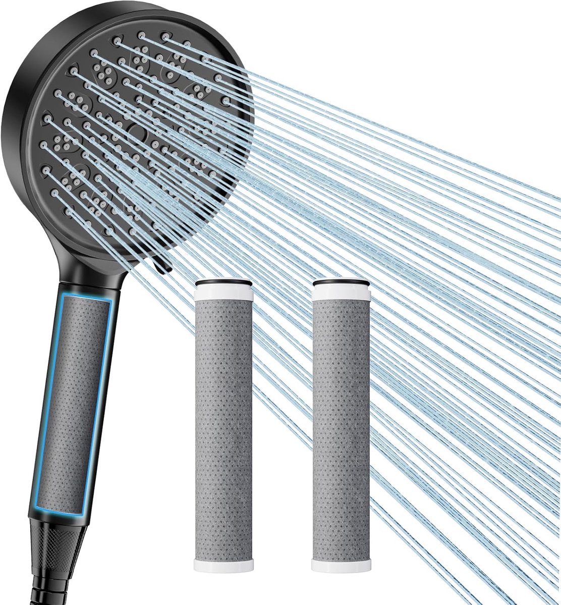 SnelShoppen - Doucheslang en Handdouche met Hard Waterfilter - 6-niveau Hoofddouche - Hoogdruk - Verwijdert 99% Chloor - Inclusief 3x 2.0 Koolstoffilt